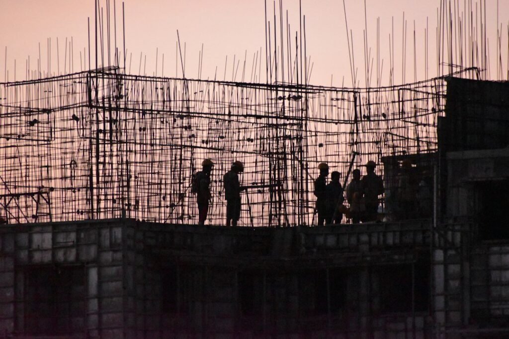 Residential construction site showing work in progress