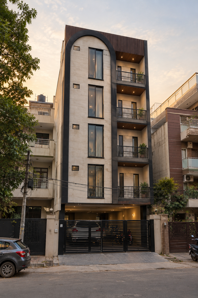 Residential house construction in Rohini, Delhi